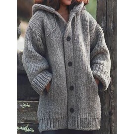 New Long Sweater Cardigan with a Hood for Women'S Autumn And Winter Fashion
