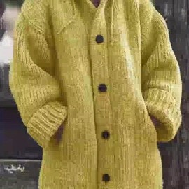 New Long Sweater Cardigan with a Hood for Women'S Autumn And Winter Fashion