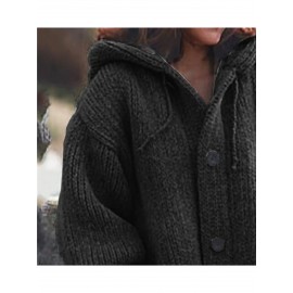 New Long Sweater Cardigan with a Hood for Women'S Autumn And Winter Fashion