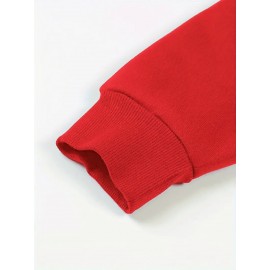 Women's 'I'm Fine, Everything's Fine' Letter and Cat Print Hooded Zipper Jacket- Long Sleeve Casual Sportswear with Pockets, Machine Washable, Bright Pink for Autumn and Winter