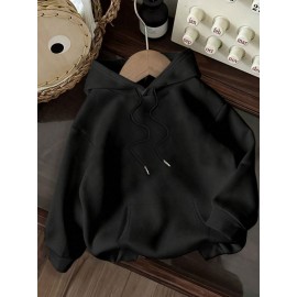 Women's Oversized Grey Bear Face & Joyful Face Full-Body Print Hooded Sweatshirt - Cute Bear Graphic Sweater, Relaxed H-Line Fit, Machine Washable Casual Streetwear for all-Season (Pullover Hoodie)