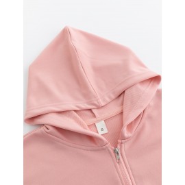 Women'S Light Pink Celestial Night Sky Hooded Jacket - Stretch All-Season Coat with Moon & Stars Back Print, Bohemian-Inspired Design, Machine Washable Casual Outerwear, Drawstring Hood & Long Sleeves for Everyday to Special Occasions (No Belt Requi