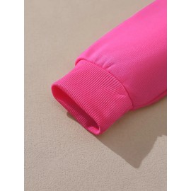 Women's Pink Oversized Hoodie with Pickle Print & Cucumber Dill Pickles Lettering - Cute Casual Sweatshirt, Kangaroo Pocket, Drawstring Hood, All-Season Loose Fit (Machine Washable) - Pickles-Themed Outfit