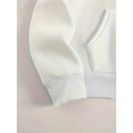 {Holiday Special- Halloween} Plus Size Comfortable Bat Letter Halloween Print Hoodie- Soft Casual Long Sleeve, Comfortable Women's Plus Size Daily Wear Clothing