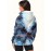 Blue And Golden Marbled Zip-Up Hoodie for Women - Features an Adjustable Drawstring, Breathable Medium-Stretch Fabric, an All-Over Marbled Design, And Is Machine Washable. Ideal for Layering in Spring And Fall, This Casual Jacket Suits Both Casual A