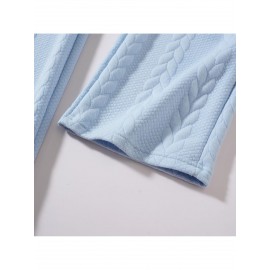 Men Casual Fashion Solid High Neck Knit Long Sleeved Warm Set Stand Collar Tops