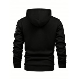 Men's Simple Printed Jacket, Everyday Coat, Seasonal Fashion, Stylish Outerwear, Trendy Coat, Warm Material, Lightweight Jacket, Printed Outerwear, Men's Fashion