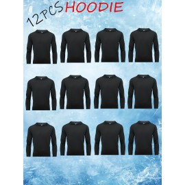 12pcs: Men's Active Casual Hoodie Hiking Fishing Long Sleeve