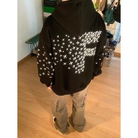 Creative American letter  printed hoodie high street sweatshirt design loose and lazy long sleeve top for men and women, Couple outfit