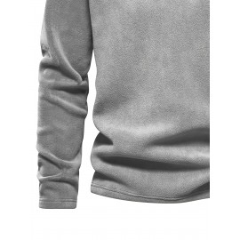 New Half-Zip Men's Top, Stand Collar Half-Zip Long Sleeve Pullover