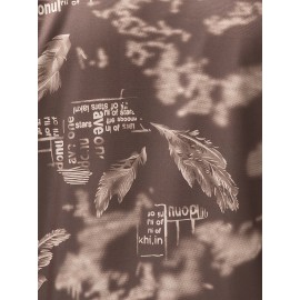 Men's Spring/Summer Baseball Collar Jacket, Lock Edge Lightweight Jacket, Knitted Polyester Braid Micro Elastic Feather Printed Jacket, Lightweight Fashion Casual Jacket, College Style Jacket