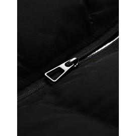 Men's Casual Sleeveless Stand Collar Vest, Thickened Warm Sweater, Autumn Winter Solid Color Zip-up Jacket, Coldproof Outdoor Top, Graphene Warmth, Fashion Webbing, Suitable for Daily Activities, Holiday Gift