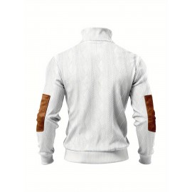 Men'S Jacquard Coat for Fall And Winter, Ideal for Relaxed Outdoor Use, Cardigan Style