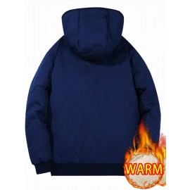 1pc - Men'S Hooded Long-Sleeve Jacket for Autumn/Winter, Featuring a Plush Lining, Ideal for Casual Wear with Pockets, Perfect for Outdoor Activities, Daily Commuting, Running, Fitness, Travel, Hiking, Work Attire, And As Gifts