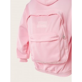 Unisex Creative Hoodie with Backpack, Backpack Hoodie, Sweatshirt with Pockets, Outdoor, Daily Wear, Sport, Backpack Can Bear A Maximum Weight Of 300 Pounds