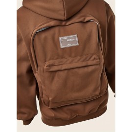 Unisex Creative Hoodie with Backpack, Backpack Hoodie, Sweatshirt with Pockets, Outdoor, Daily Wear, Sport, Backpack Can Bear A Maximum Weight Of 300 Pounds