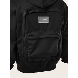 Unisex Creative Hoodie with Backpack, Backpack Hoodie, Sweatshirt with Pockets, Outdoor, Daily Wear, Sport, Backpack Can Bear A Maximum Weight Of 300 Pounds