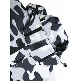 Men's Lightweight Camo Jacket - Casual Outdoor & Sports Hooded Coat, Durable Polyester, Machine Washable, Zip-Up with Pockets for Fishing, Hiking, Fishing Apparel|Casual Outdoor Wear|Half Zip Jacket