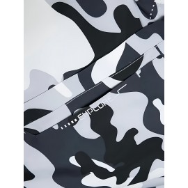 Men's Lightweight Camo Jacket - Casual Outdoor & Sports Hooded Coat, Durable Polyester, Machine Washable, Zip-Up with Pockets for Fishing, Hiking, Fishing Apparel|Casual Outdoor Wear|Half Zip Jacket