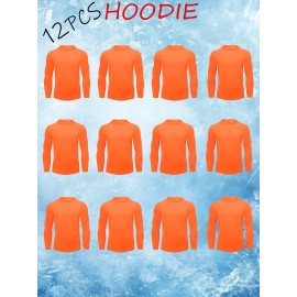 12pcs: Men's Active Casual Hoodie Hiking Fishing Long Sleeve