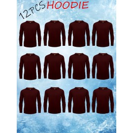 12pcs: Men's Active Casual Hoodie Hiking Fishing Long Sleeve