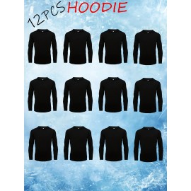 12pcs: Men's Active Casual Hoodie Hiking Fishing Long Sleeve