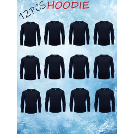 12pcs: Men's Active Casual Hoodie Hiking Fishing Long Sleeve