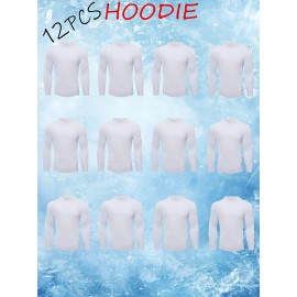 12pcs: Men's Active Casual Hoodie Hiking Fishing Long Sleeve