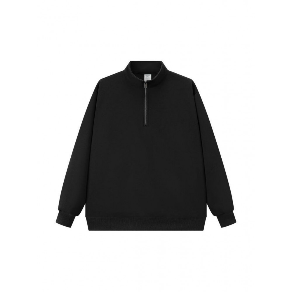 Standing Collar Half-Zip Hoodie for Men | Loose Fit, Casual Style with Pockets and Long Sleeves