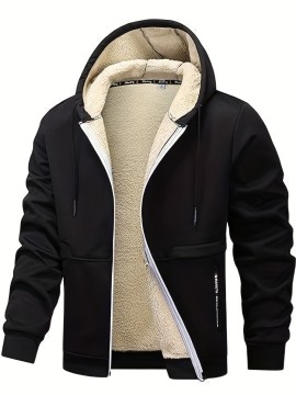 Men'S Fleece Lined Hooded Anorak | Thermal Winter Jacket, New Warm Windbreaker, Four-Season Cold Weather Coat, Regular Fit, Fabric