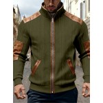 Men'S Jacquard Coat for Fall And Winter, Ideal for Relaxed Outdoor Use, Cardigan Style