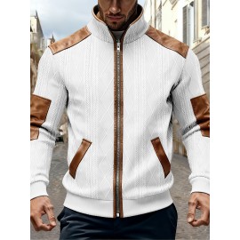 Men'S Jacquard Coat for Fall And Winter, Ideal for Relaxed Outdoor Use, Cardigan Style