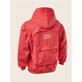 Unisex Creative Hoodie with Backpack, Backpack Hoodie, Sweatshirt with Pockets, Outdoor, Daily Wear, Sport, Backpack Can Bear A Maximum Weight Of 300 Pounds